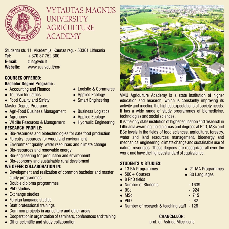 Vytautas Magnus University Agriculture